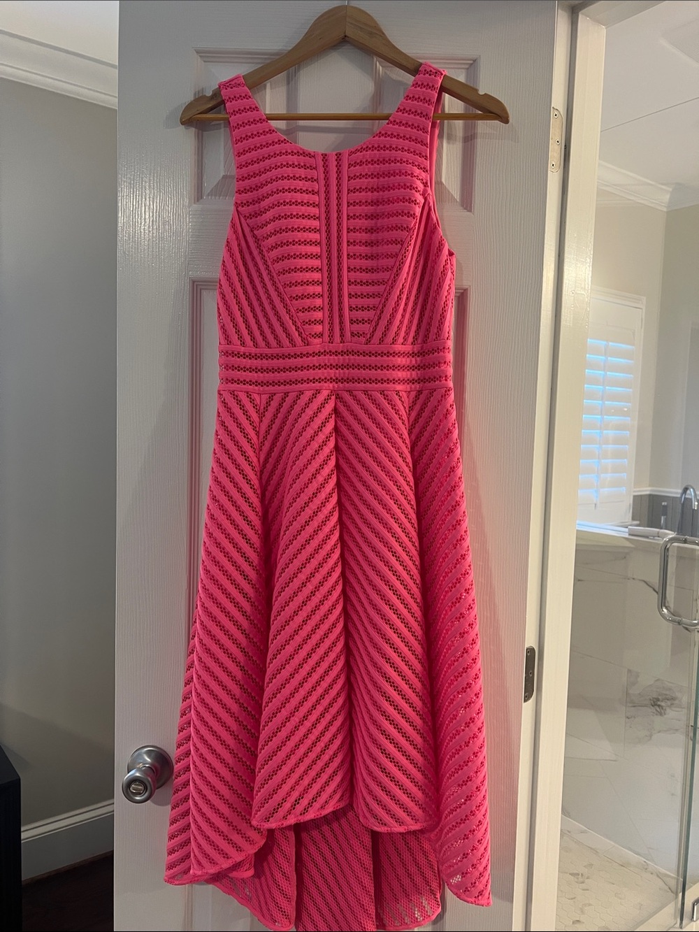 Pink Sleeveless Fit-and-Flare Dress
